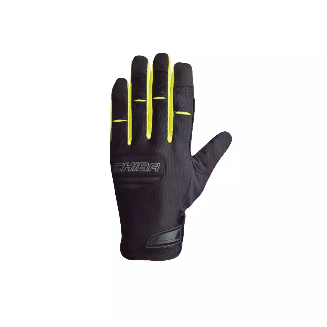 CHIBA TITAN summer long finger cycling gloves, black fluor yellow 30786