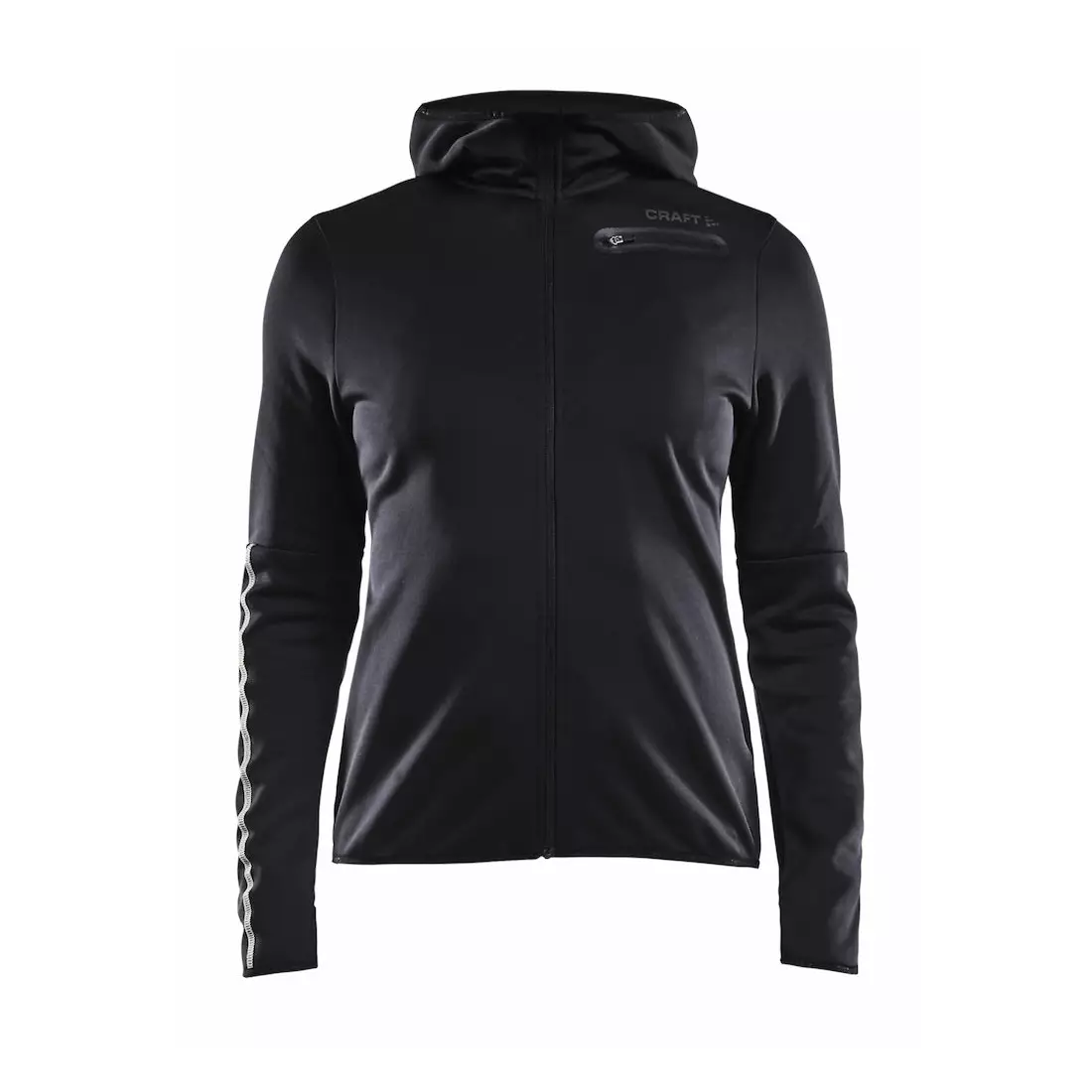 CRAFT EAZE women's warm sports sweatshirt with hood, black 1906033-999000