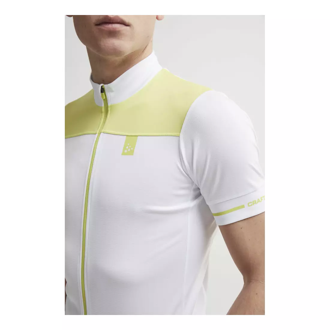 CRAFT POINT men's cycling jersey, white and green, 1906098-900611