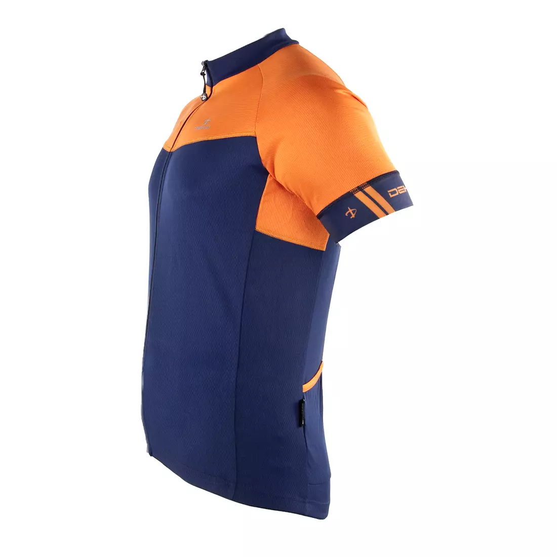 DEKO FORZA navy blue and orange cycling jersey