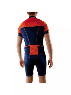 DEKO FORZA navy blue and orange cycling jersey