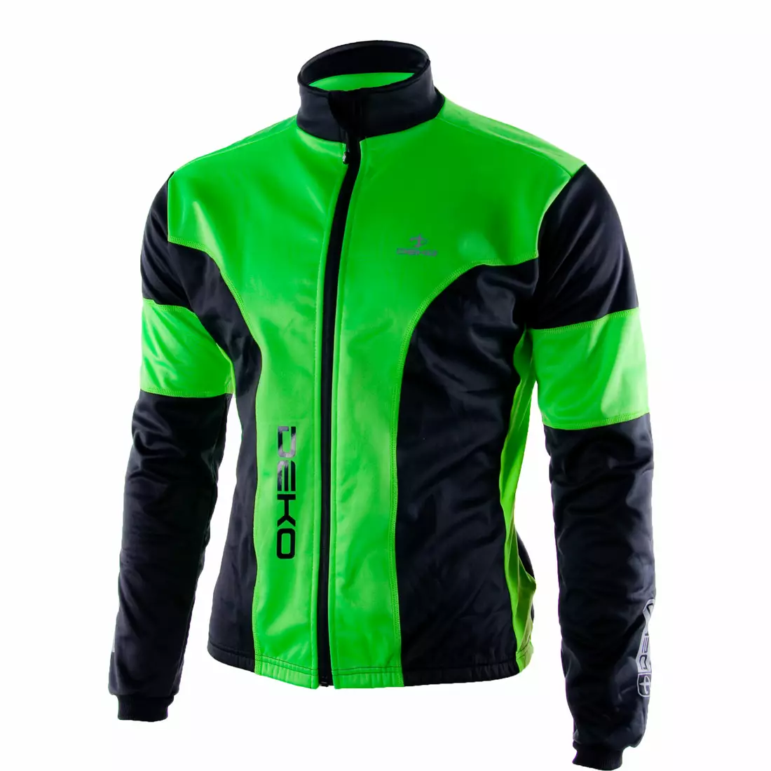 DEKO HUM cycling softshell jacket black-fluor green