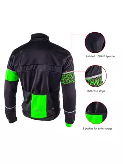 DEKO KOLUN bicycle softshell jacket black-fluor green