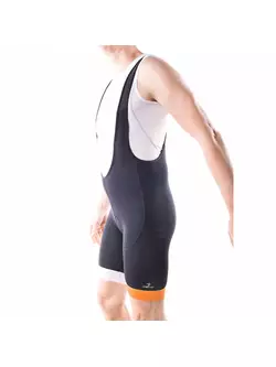 DEKO SET1 men's bib shorts black-orange-white
