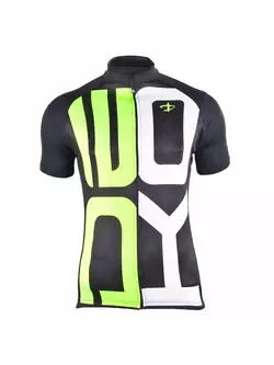 DEKO SET1 men's cycling jersey black-fluor green-white