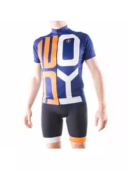 DEKO SET1 men's cycling jersey navy-orange-white