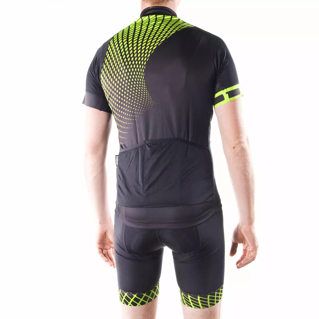 DEKO SET2 men's cycling jersey black fluor green