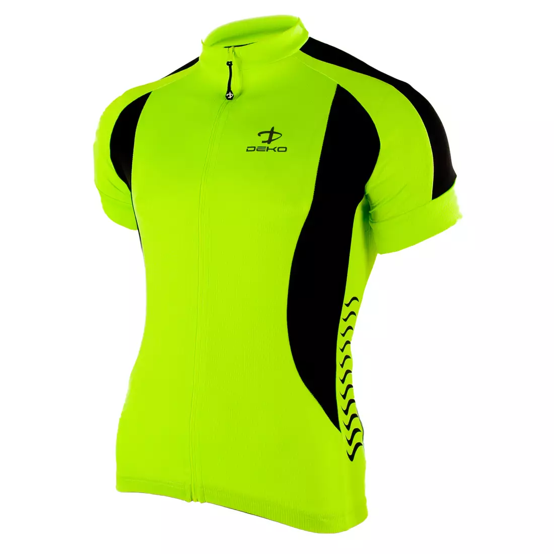 DEKO WHITE man's cycling short sleeve jersey Fluo green-black