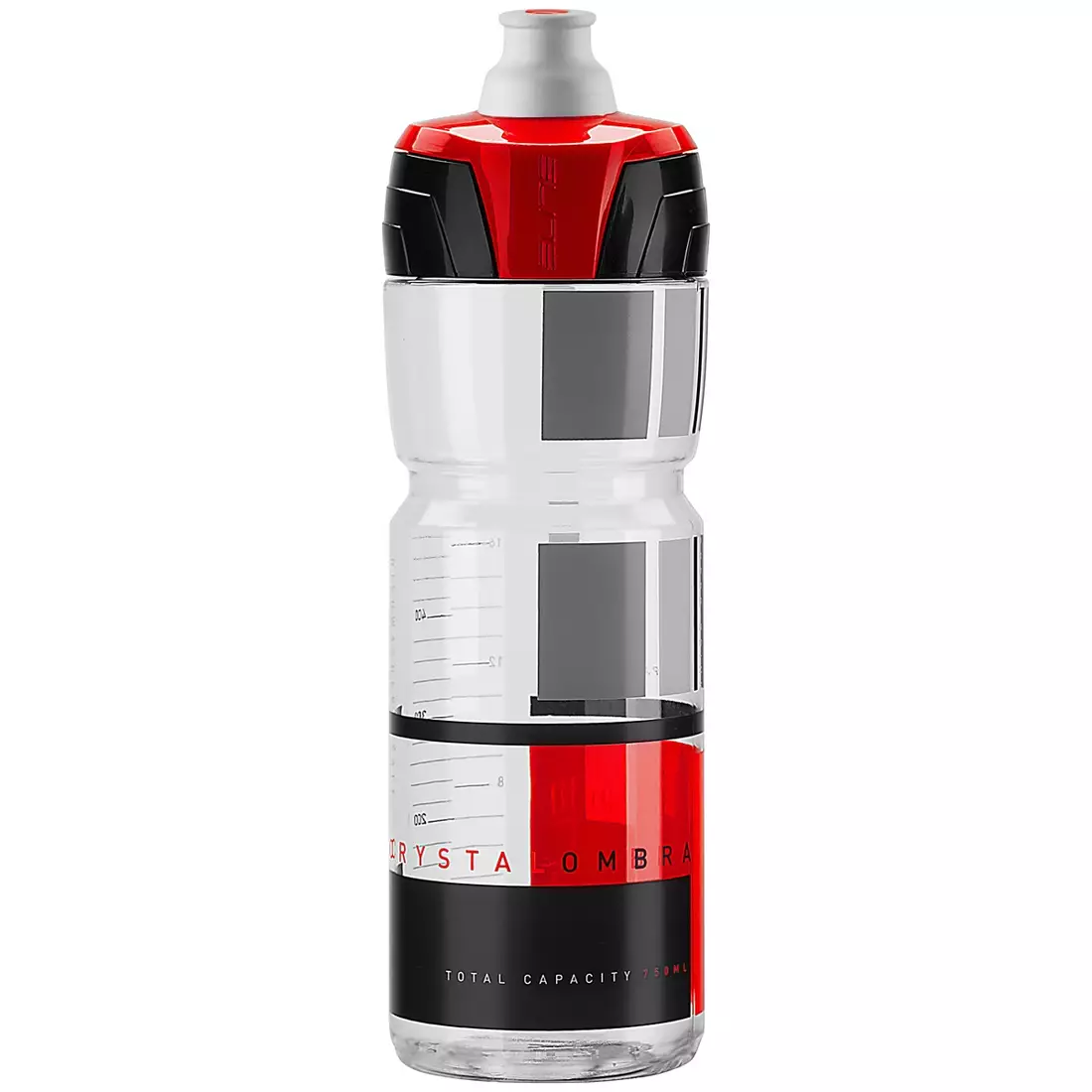 Elite Crystal Ombra bicycle bottle Clear-Red Graphics 750ml EL0150510 SS19