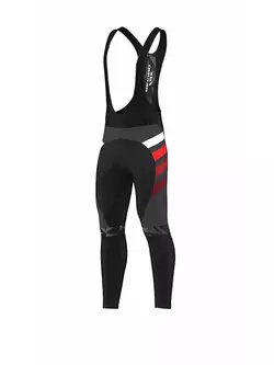 FDX 1260 insulated cycling trousers with braces, black and red