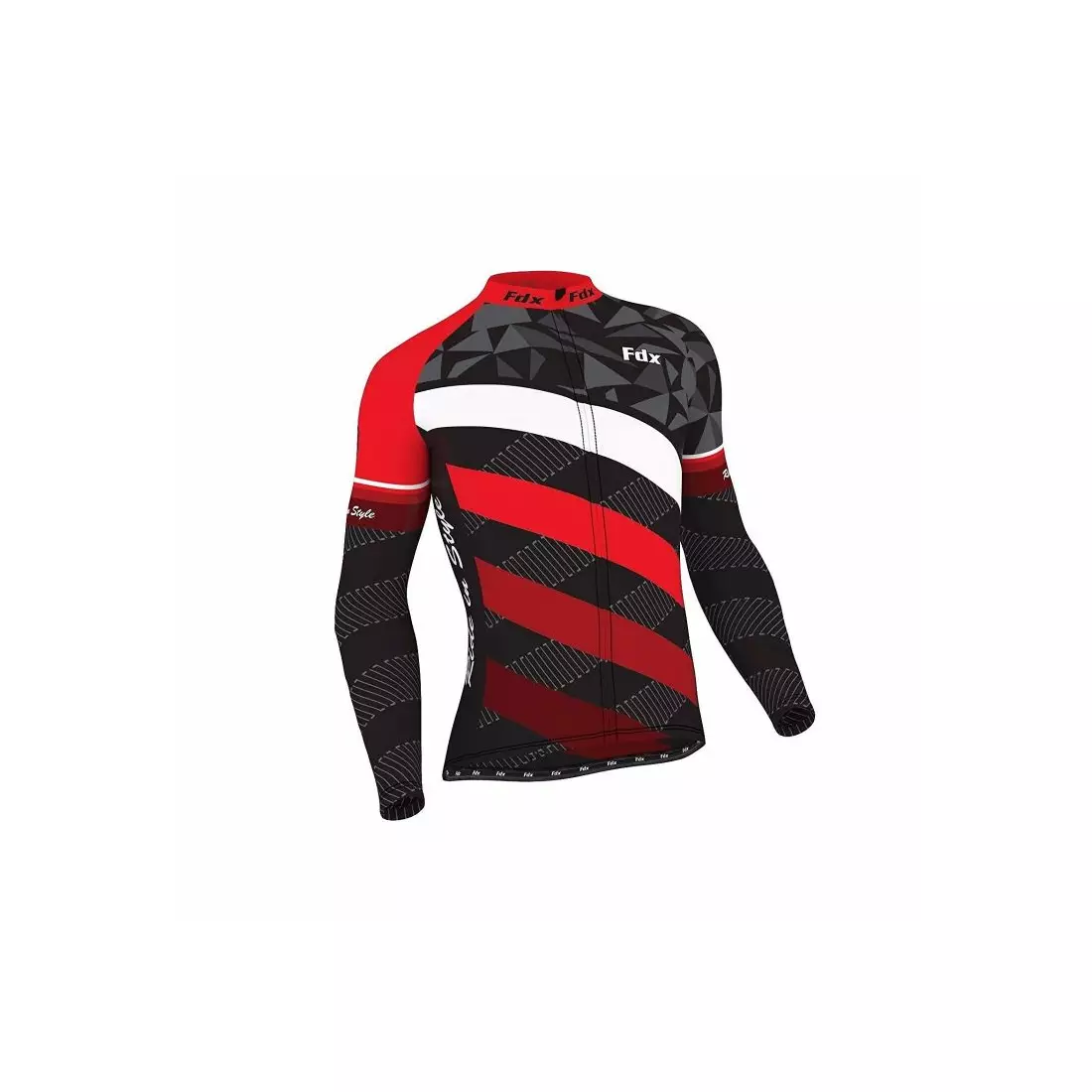 FDX 1260 insulated men's cycling sweatshirt, black and red