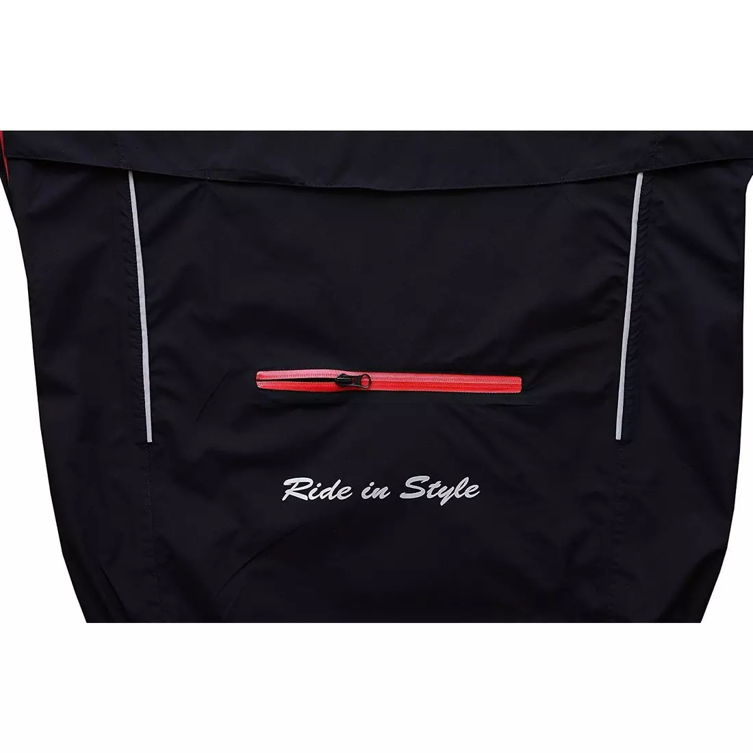 FDX 1410 men's cycling rain jacket, black-red
