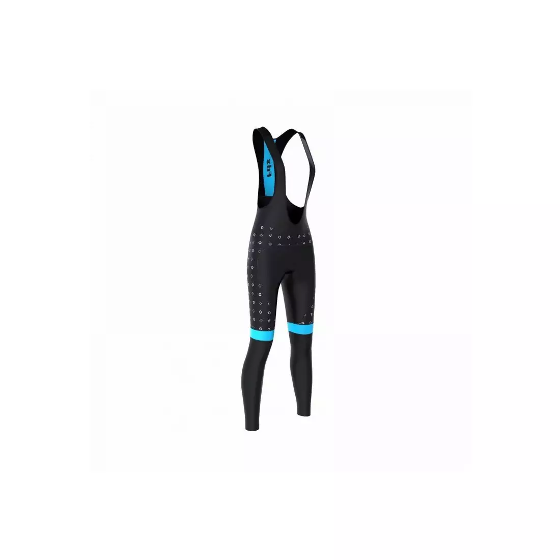 FDX 1490 women's insulated cycling trousers with suspenders, black and blue