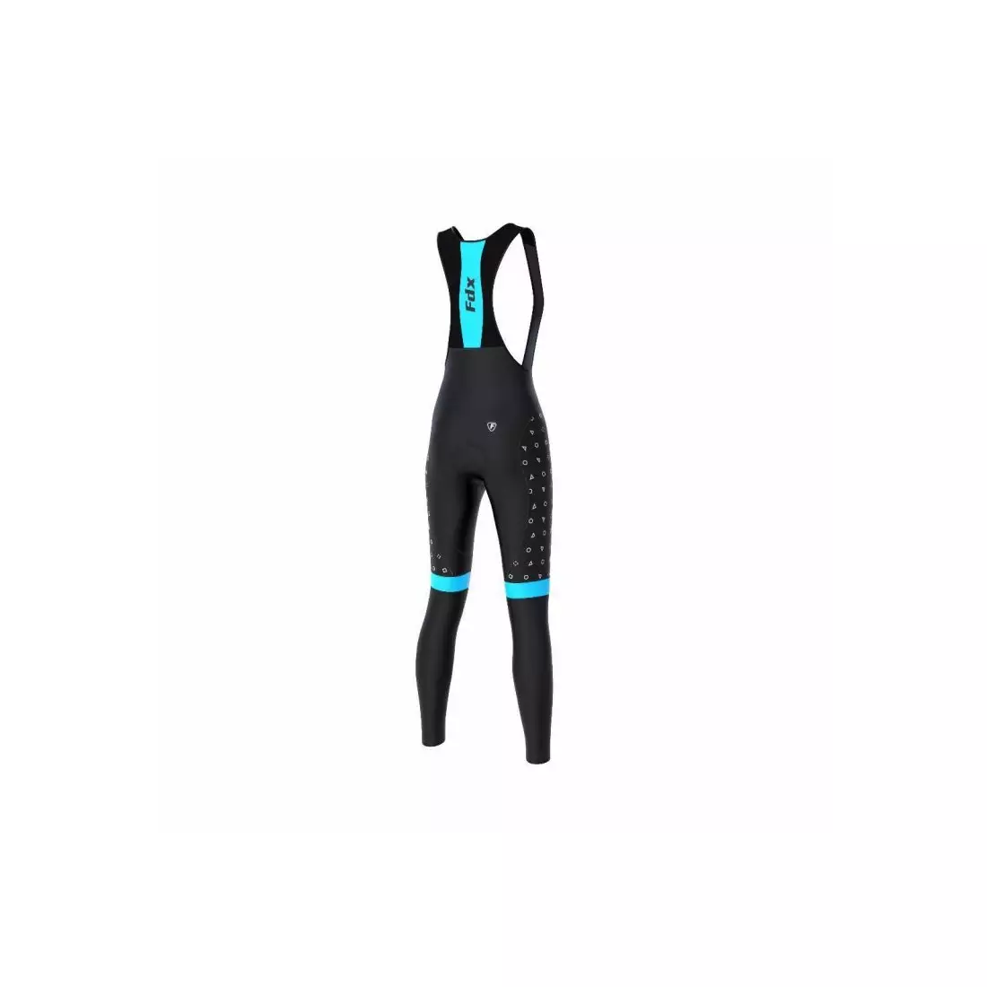 FDX 1490 women's insulated cycling trousers with suspenders, black and blue