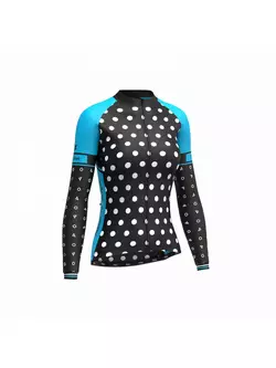FDX 1490 women's warm cycling jersey, black-blue