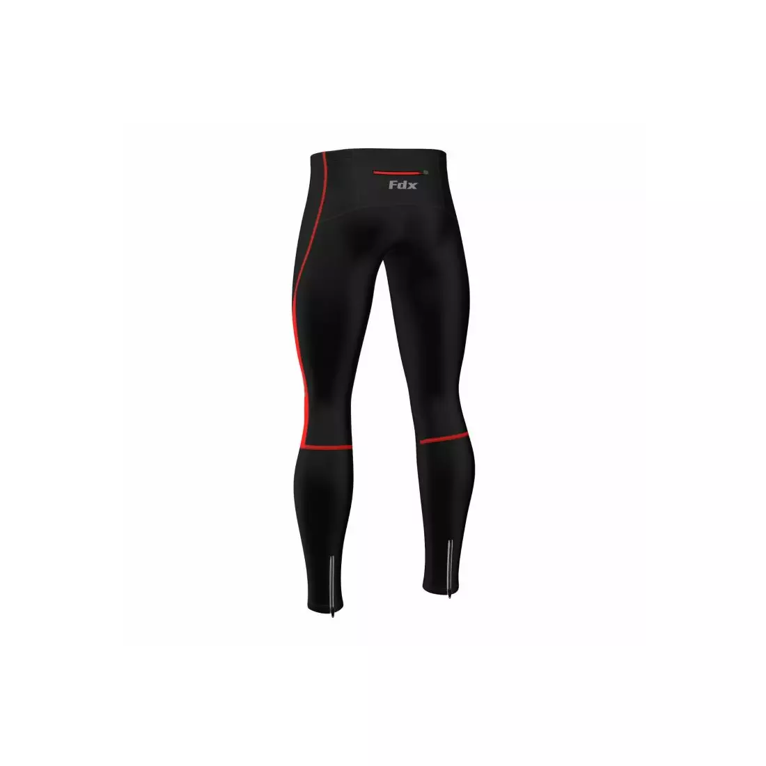 FDX 1810 men's insulated cycling trousers without braces, black and red