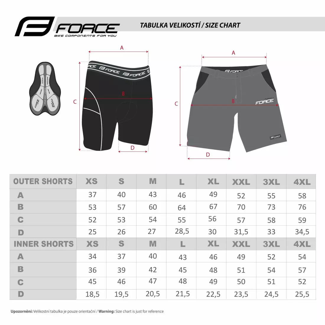 FORCE BLADE men's cycling shorts 2in1 