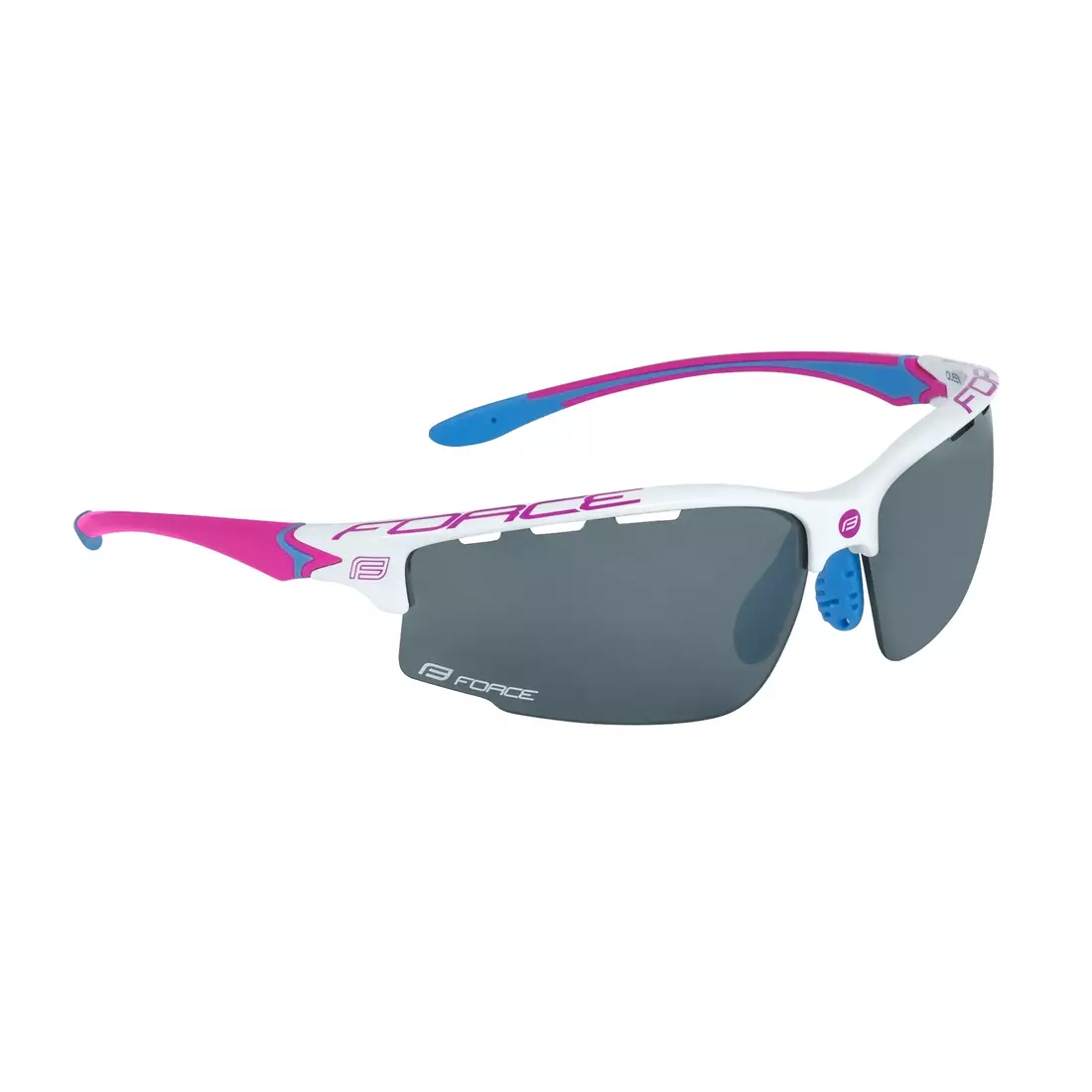 FORCE QUEEN Women's sports glasses with interchangeable lenses, white and pink