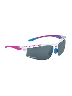 FORCE QUEEN Women's sports glasses with interchangeable lenses, white and pink