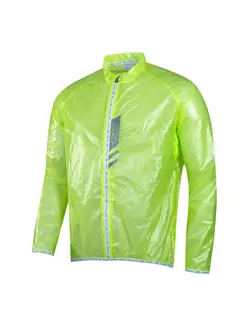 FORCE SLIM men's cycling rain jacket, yellow fluorine