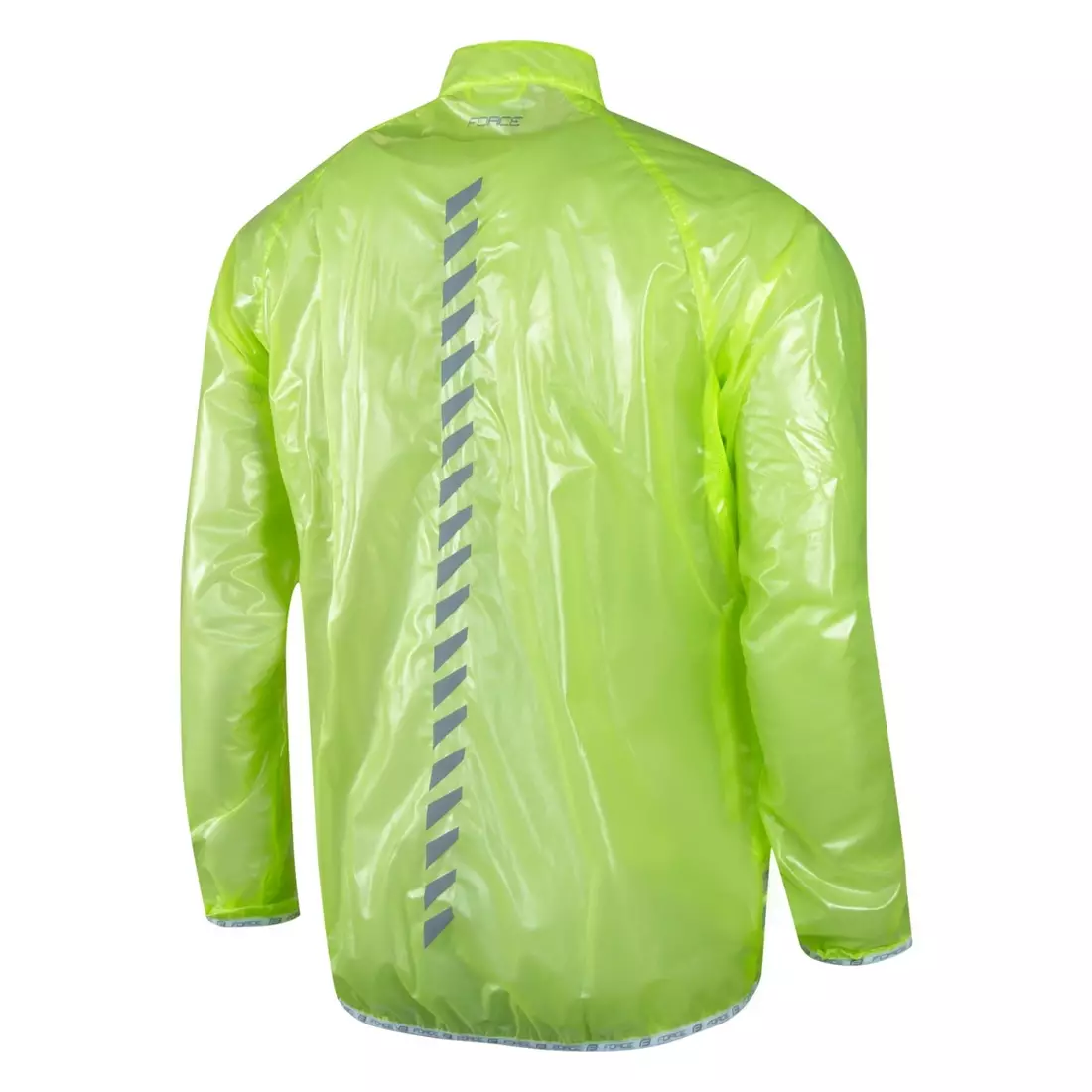 FORCE SLIM men's cycling rain jacket, yellow fluorine