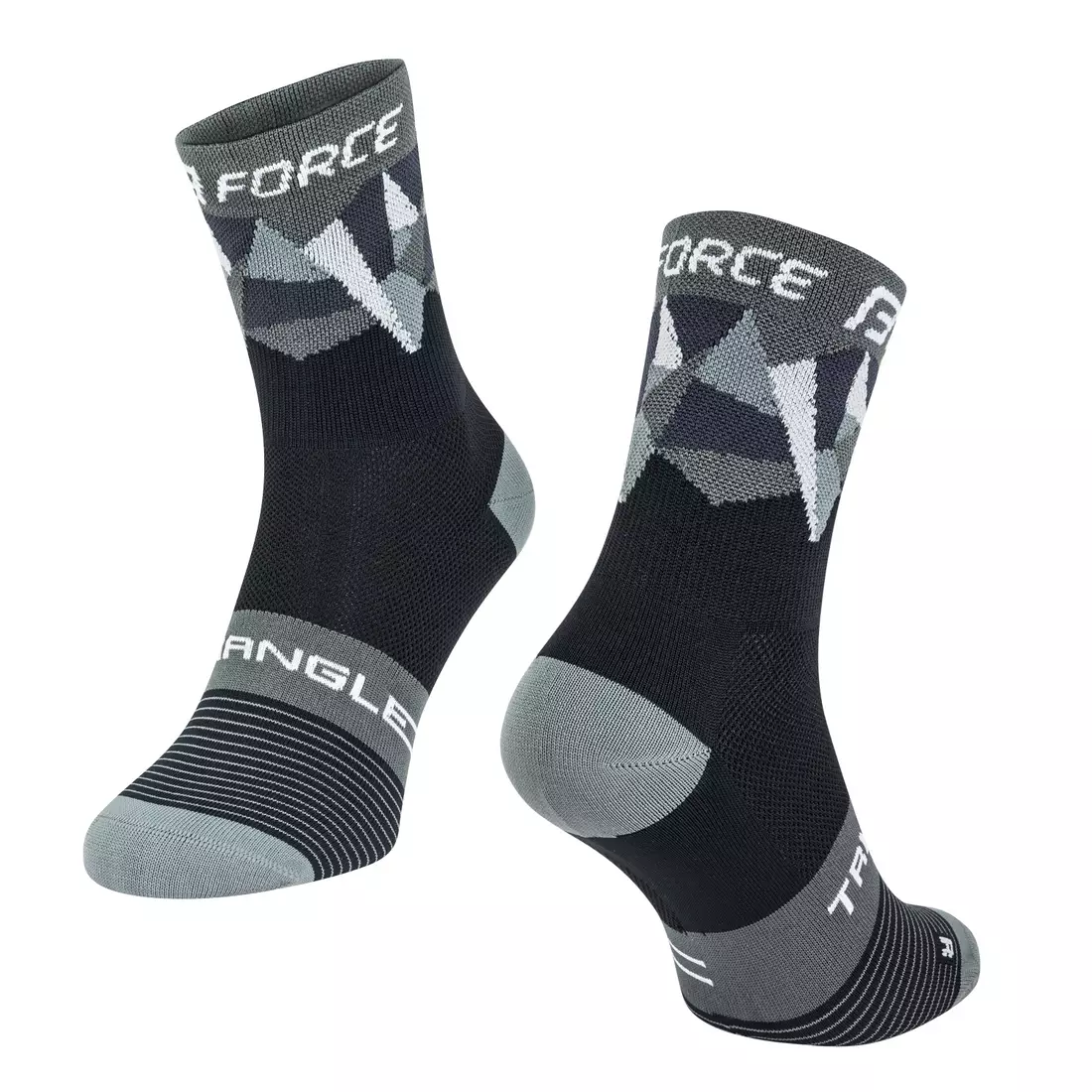 FORCE TRIANGLE cycling/sports socks, black and gray