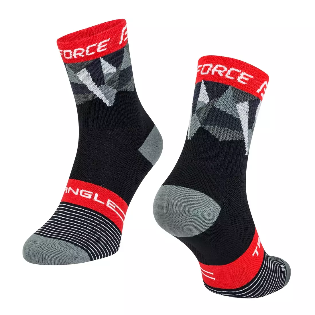 FORCE TRIANGLE cycling/sports socks, black and red