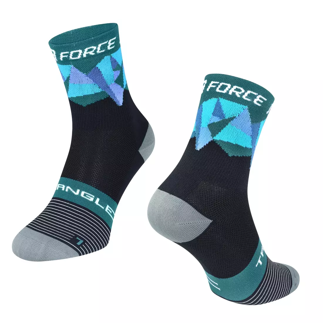 FORCE TRIANGLE cycling/sports socks, black-blue-green