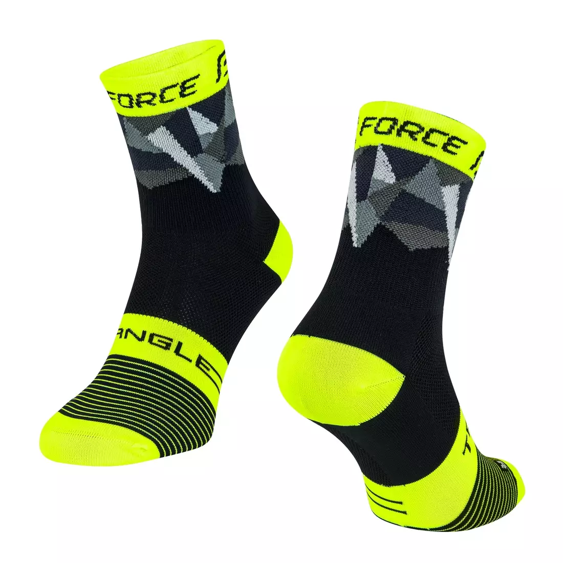 FORCE TRIANGLE cycling/sports socks, black-fluo