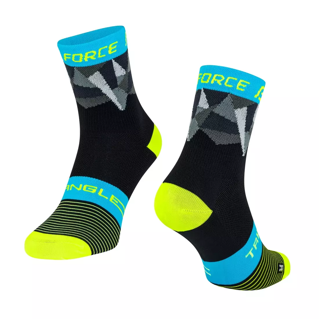 FORCE TRIANGLE cycling/sports socks, black-yellow-blue