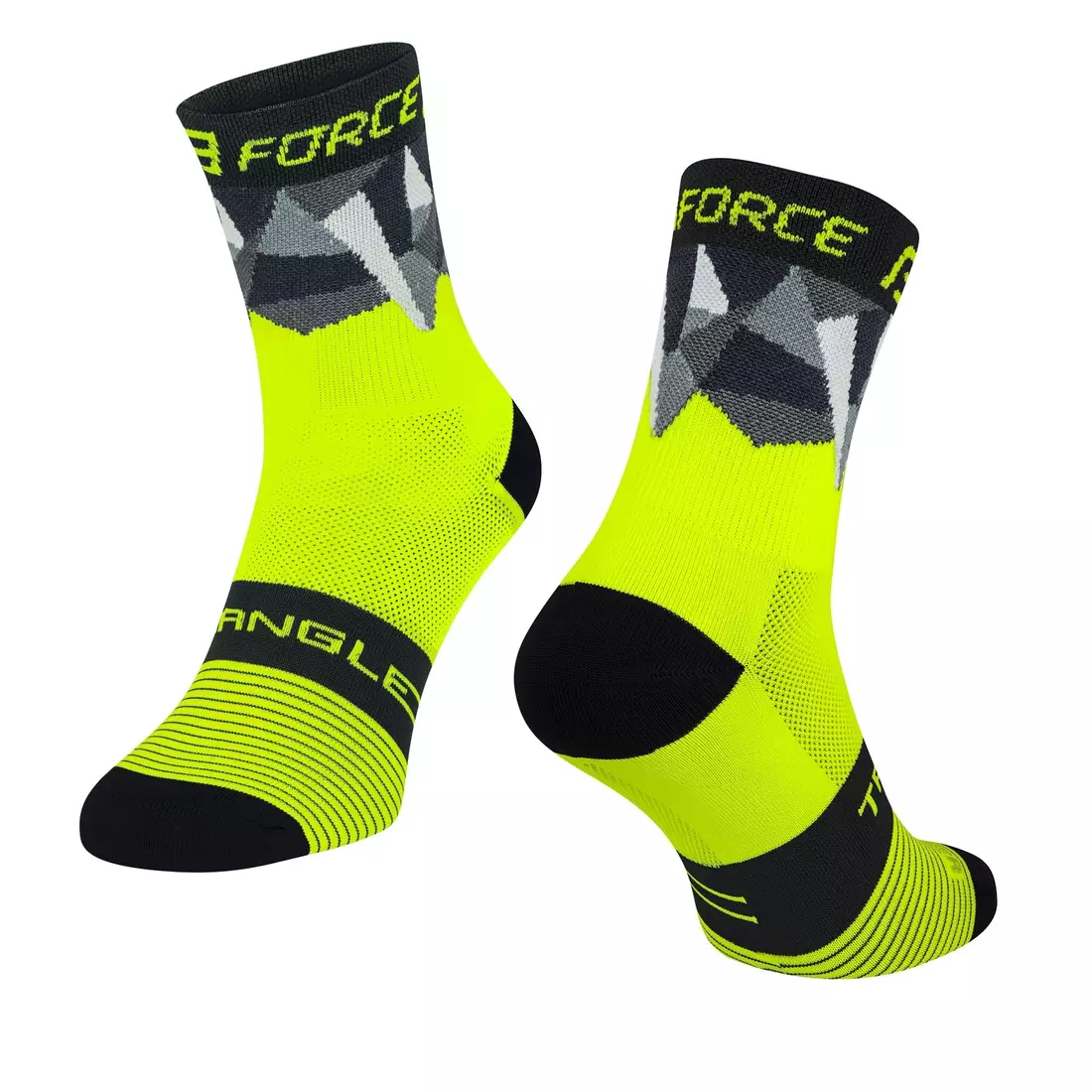 FORCE TRIANGLE cycling/sports socks, fluo-black