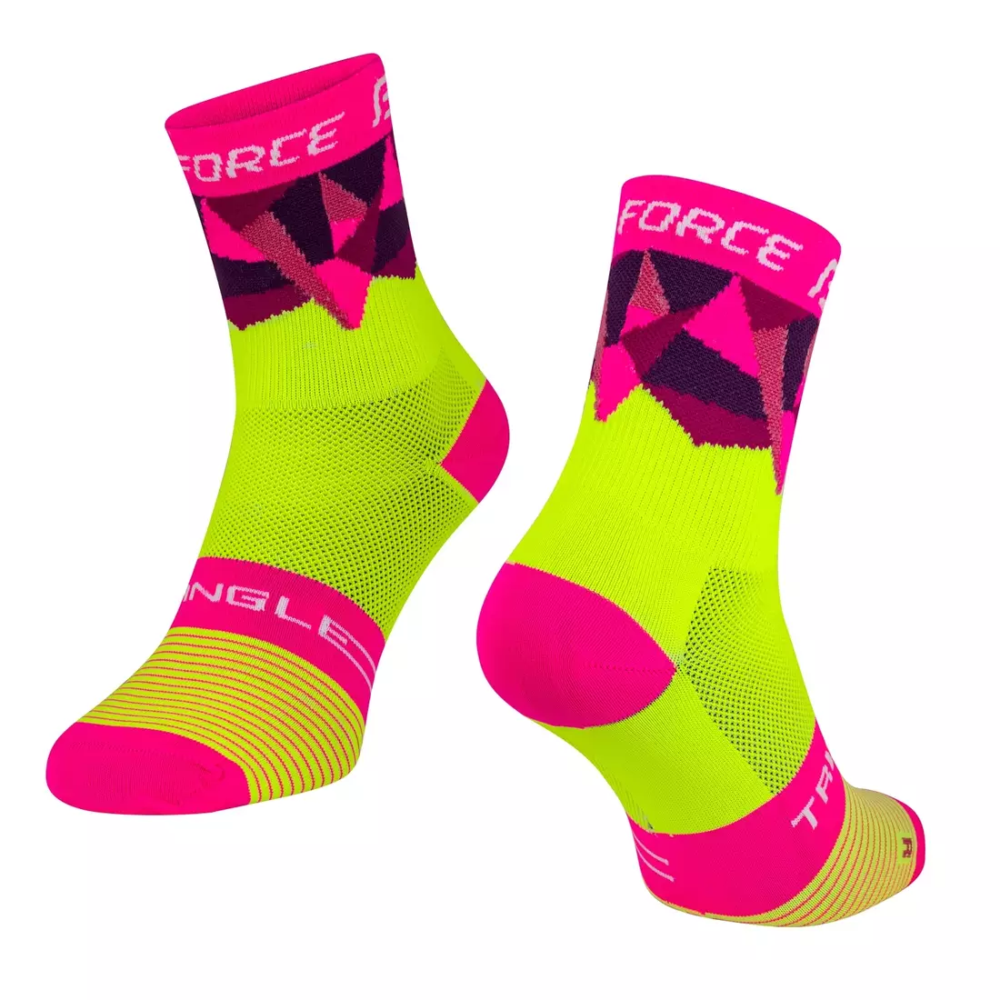 FORCE TRIANGLE cycling/sports socks, fluo-pink