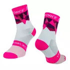 FORCE TRIANGLE cycling/sports socks, white and pink
