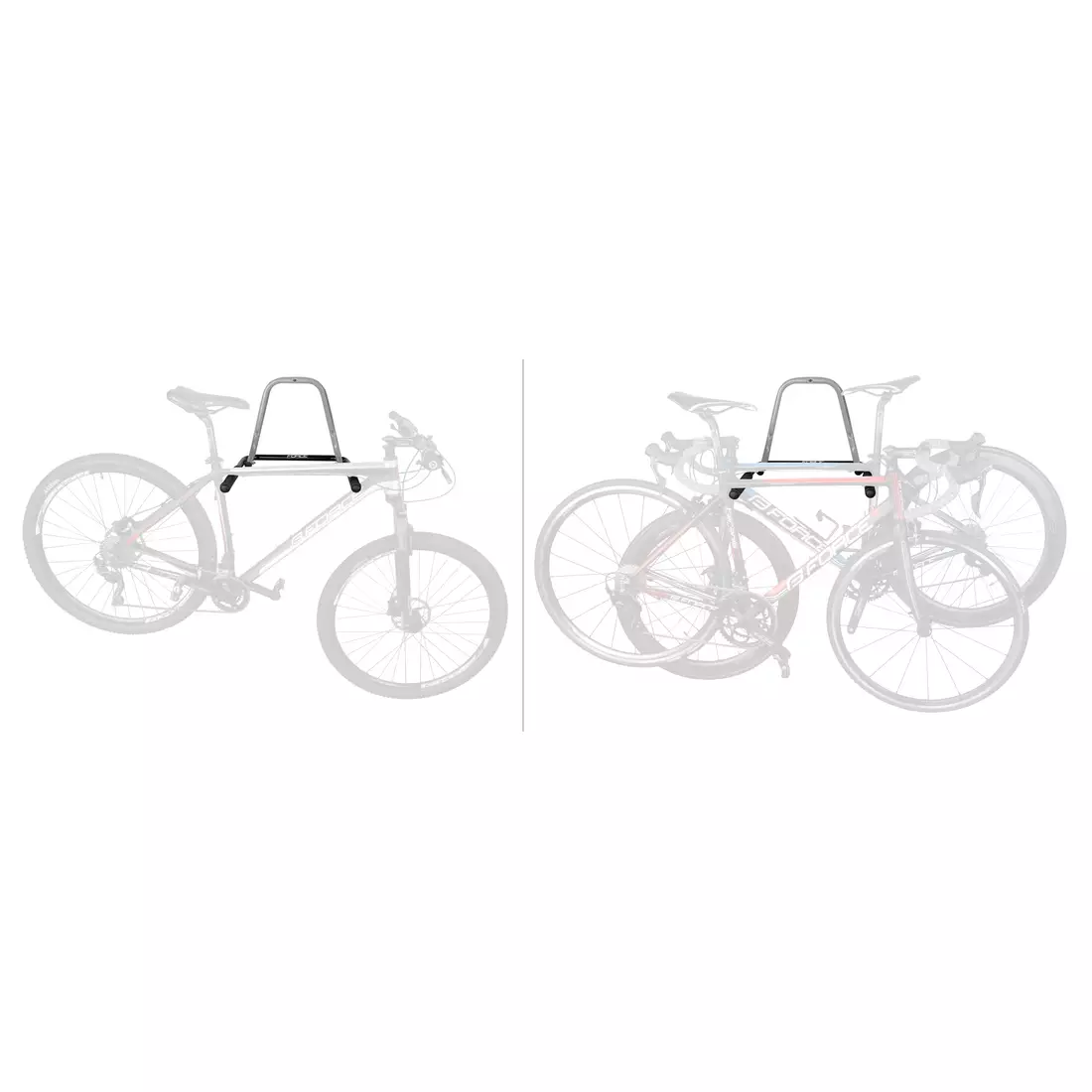 FORCE Wall hanger for 3 bicycles, foldable, gray-black 899485