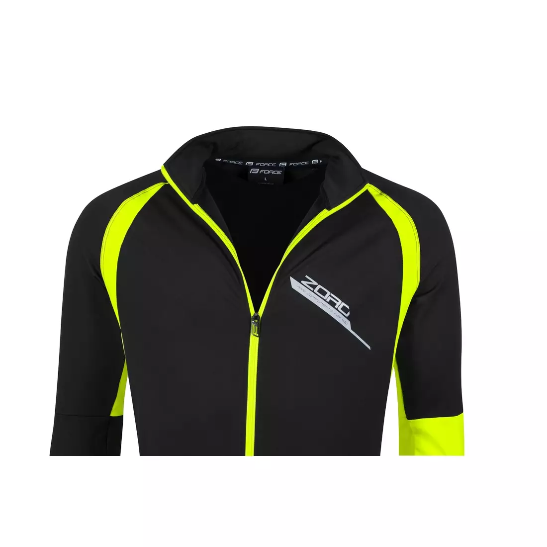 FORCE ZORO Long sleeve bicycle sweatshirt fluo-black 89981 