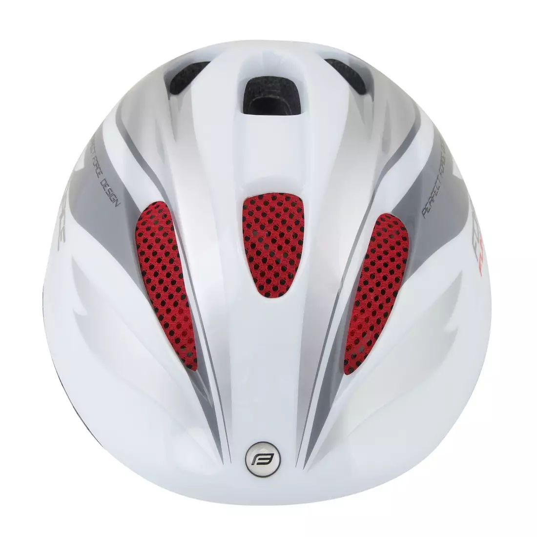 FORCE children's bicycle helmet FUN STRIPES, White and red