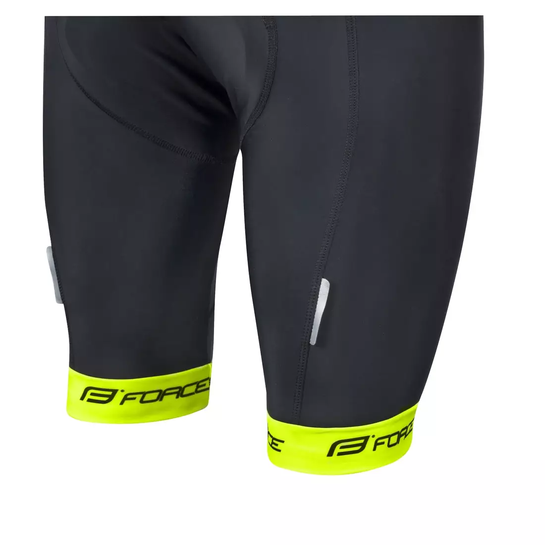 FORCE cycling shorts with braces B45 black-yellow 900288