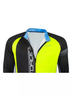 FORCE summer long sleeve cycling jersey F85 black-gray-fluor yellow 900160