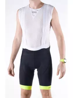KAYMAQ PRO 30001 - men's bib shorts, HP Carbon, color: Fluor yellow