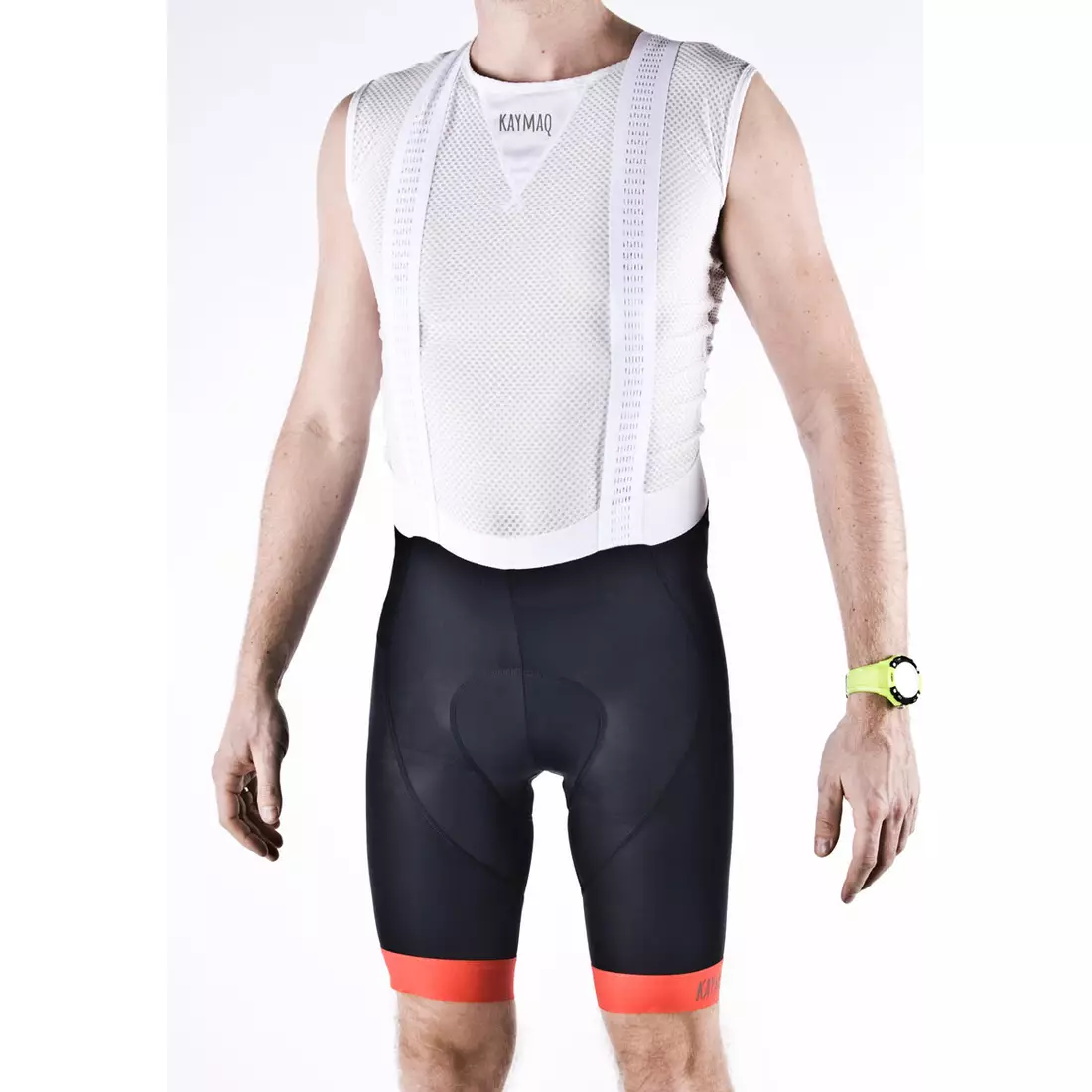 KAYMAQ PRO 30001 - men's bib shorts, HP Carbon, color: Red