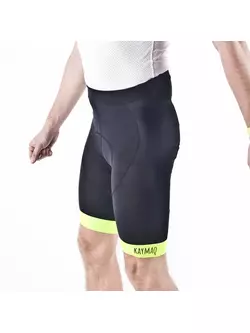 KAYMAQ PRO 30201 - men's bibless cycling shorts, HP Carbon, color: Fluor yellow
