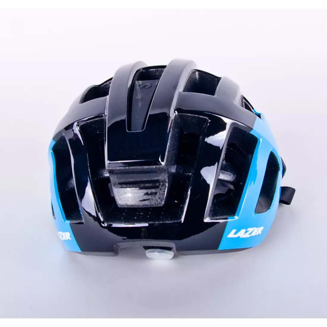 LAZER Compact DLX bicycle helmet LED insect net blue black glossy