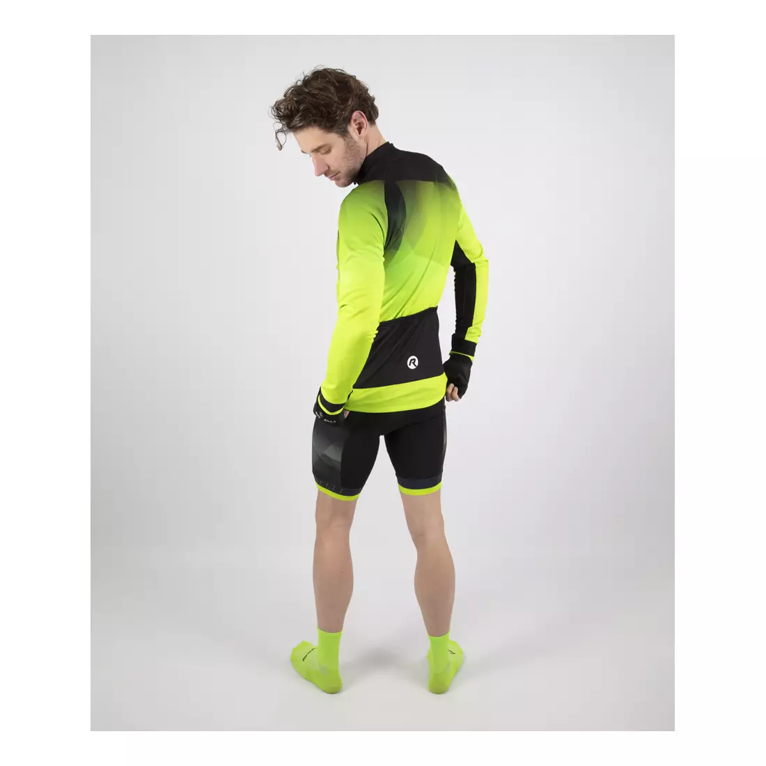 ROGELLI ISPIRATO 2.0 warm cycling sweatshirt fluor green