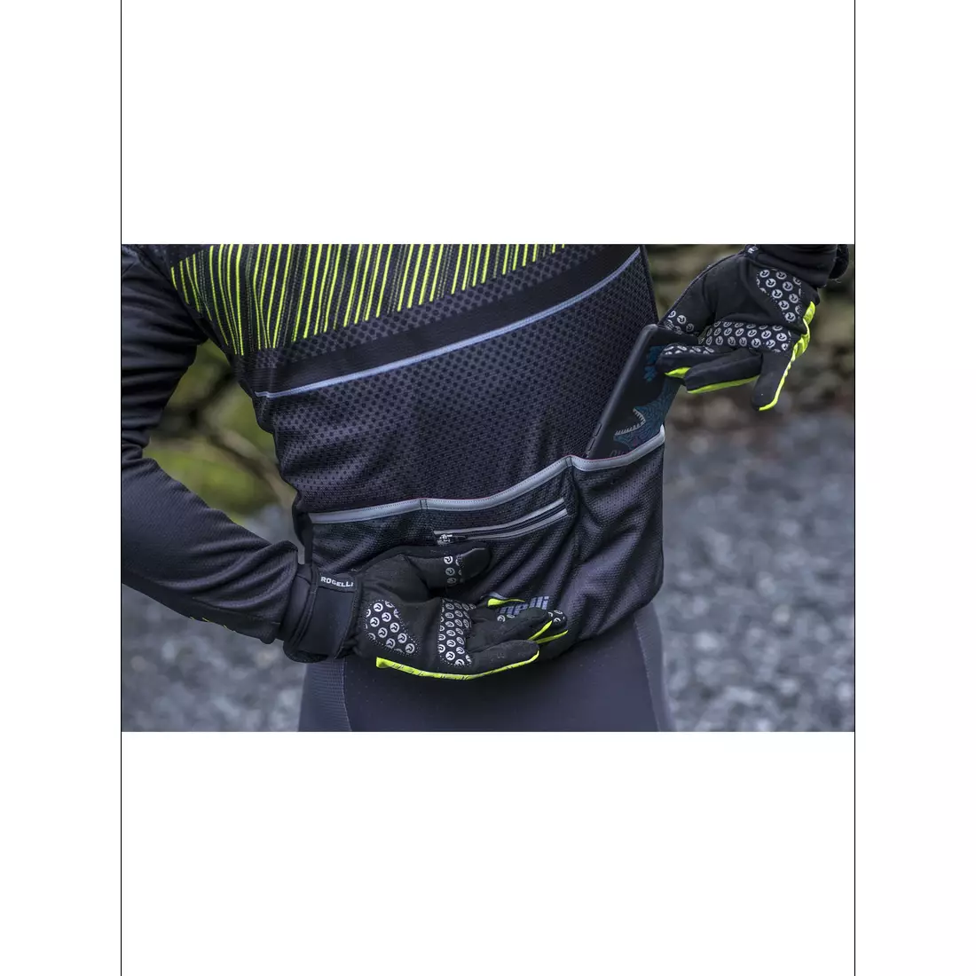ROGELLI RITMO light insulated bicycle jacket, black-fluor yellow