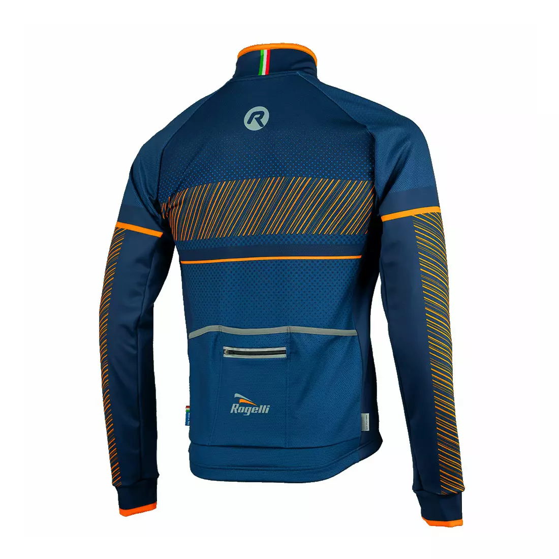 ROGELLI RITMO light insulated bicycle jacket, navy blue-fluo orange
