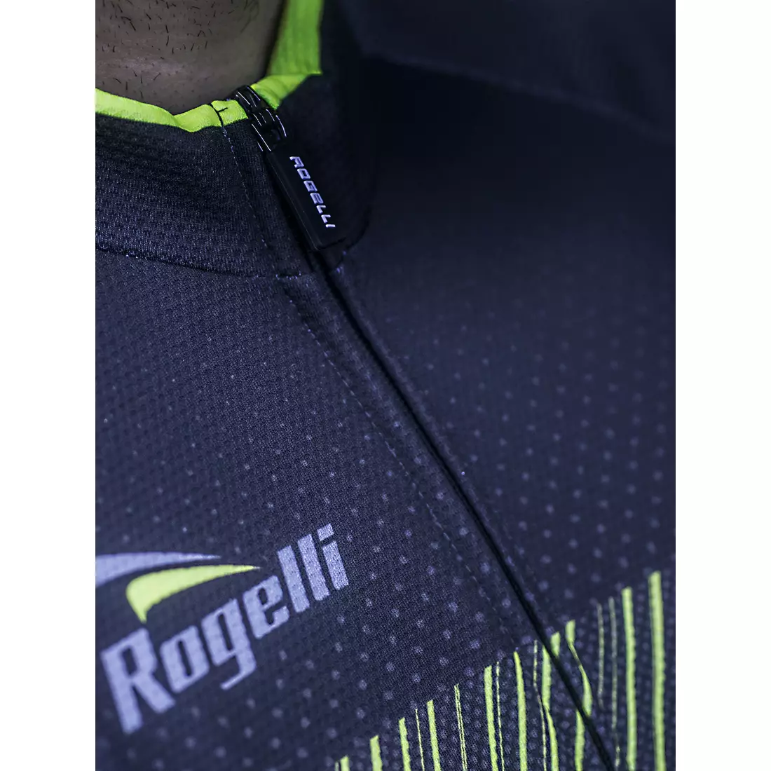 ROGELLI RITMO men's bicycle sweatshirt, black-grey-fluor yellow