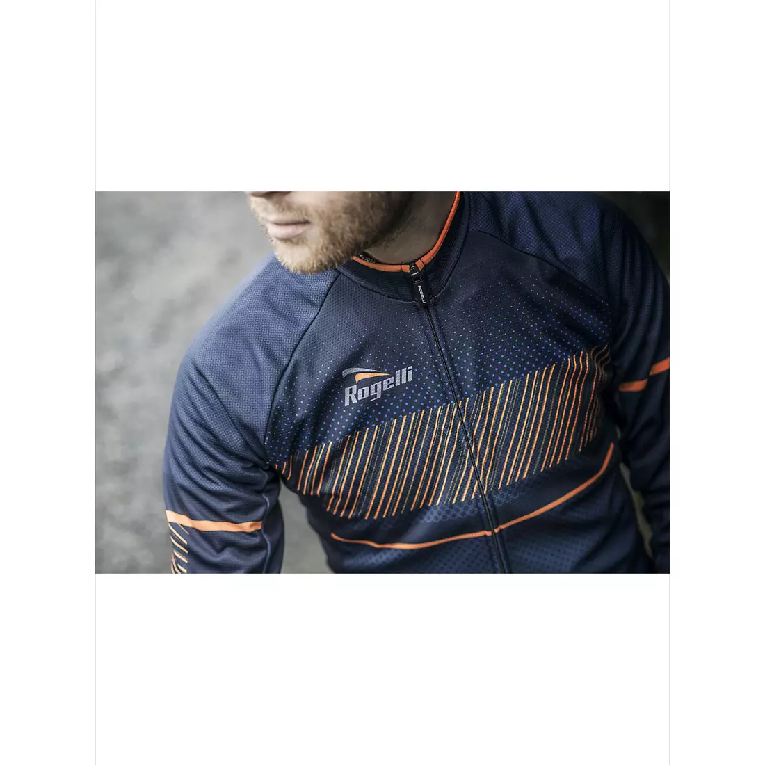 ROGELLI RITMO men's cycling jersey, navy blue-orange