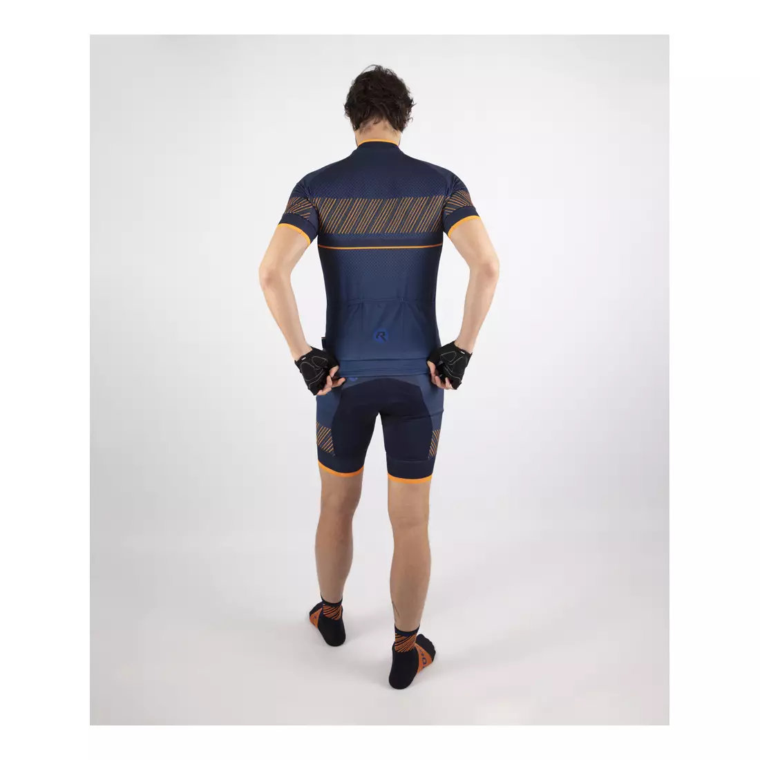 ROGELLI RITMO men's cycling shorts with braces blue-orange 001.265