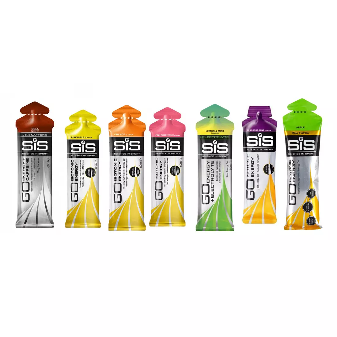 SIS Set of 7x isotonic gels, various flavors, 7x60ml