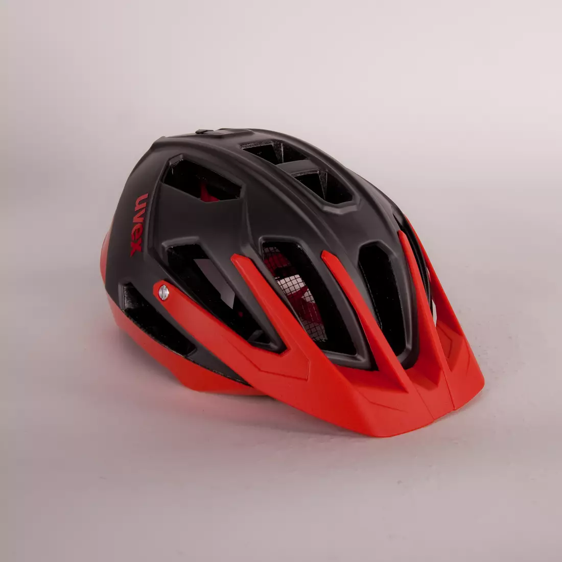 UVEX QUATRO enduro bicycle helmet, matt gray / glossy red
